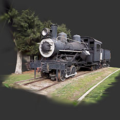 Gaussian splat of locomotive at Travel Town